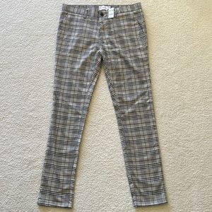 Topman Mens Pant. W34 L32. Strait leg, slim cut. Plaid design tan and black